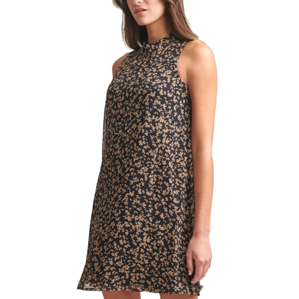Tommy Hilfiger Flowy Tank Dress, 8 Black and tan